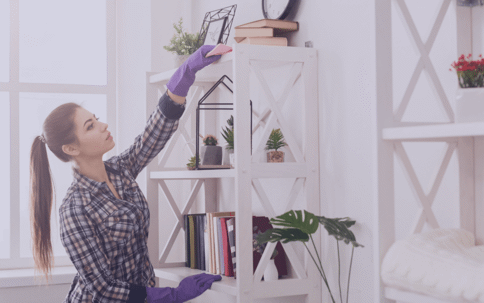 Homemaker Cleaning Up