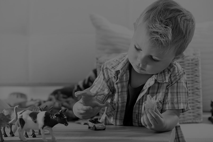 Child playing with toys